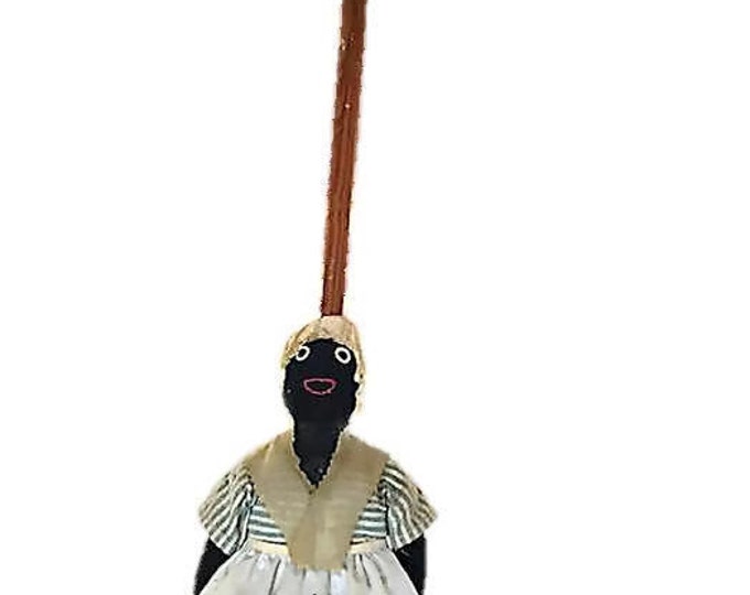 Mammy Broom Doll - Black Americana - Fok Art Doll Broom Cover - Vintage Home Decor,