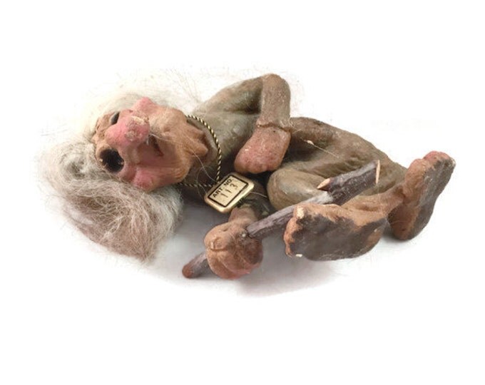 Nyform Troll Discontinued Old Woman Art No. 113 | Original Norwegian Ny Form Troll made in Tynset Norway | Vintage Home Decor Unique Gift