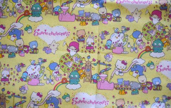 Japanese Fabric Sanrio Characters Hello Kitty Kiki Lala 