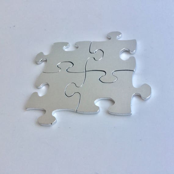 Interlocking Jigsaw Puzzle pieces 35x23mm aluminium 1.5mm