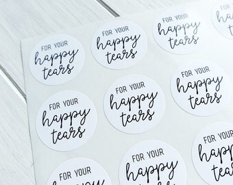 24 For Your Happy Tears Tissue Stickers Wedding Labels 40mm / 253