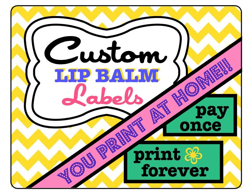 Personalized Lip Balm Labels // Printable Custom Labels