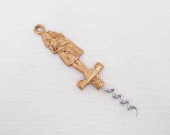 Vintage Brass Cork Screw 'Moffat' Scotland - Scottish Bagpipe Player -Brass Home Decor, Vintage Bar Ware, Scottish Souvenir, Kilt, Highlands