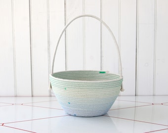 rope Easter basket, medium, soft rope basket with handle, great for kids, custom colors, modern Easter basket