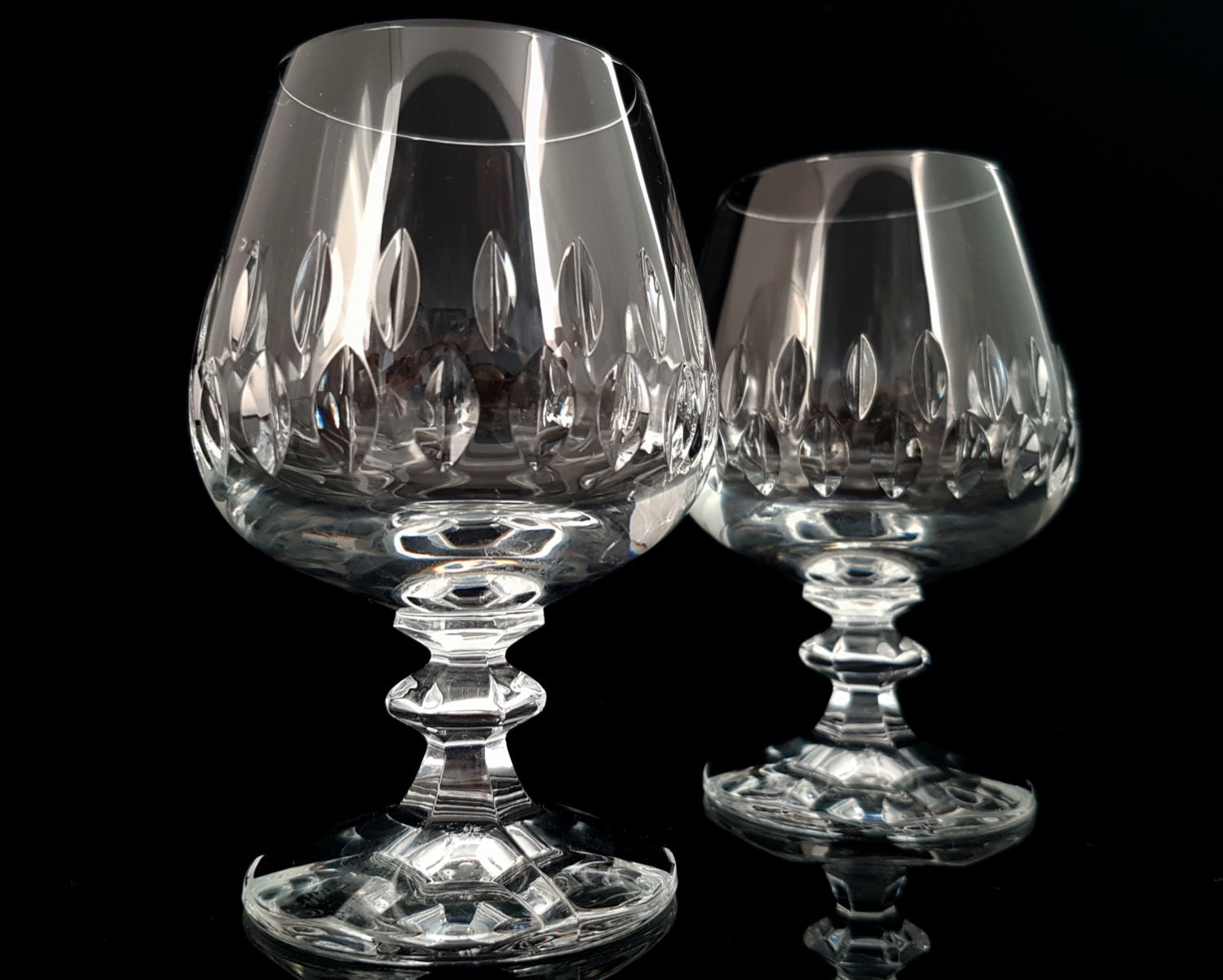 Cut Lead Crystal Cognac Glasses Brandy Snifters Balloon