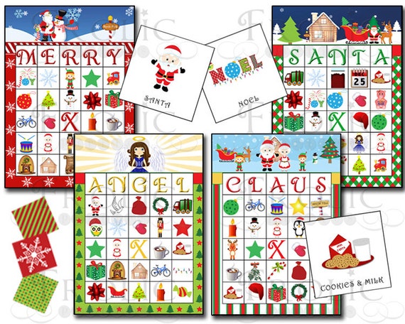 SALE Christmas Bingo 40 Printable Cards INSTANT by FrolicFavors