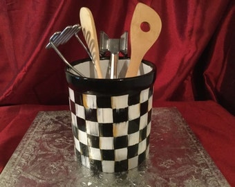 Gold utensil holder | Etsy