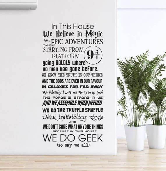 in this house we do geek wall decal sticker quote wall art in this house we do geek wall decal sticker quote wall art