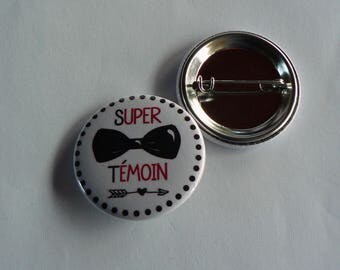 Badge 38mm Mariage Cadeau Témoin de mariage Noeud Papillon.