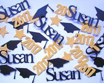 Graduation Confetti, Graduation Decorations, Graduation Party Decorations, Photo Prop, Class of 2017 Confetti, Name Confetti, Table Decor