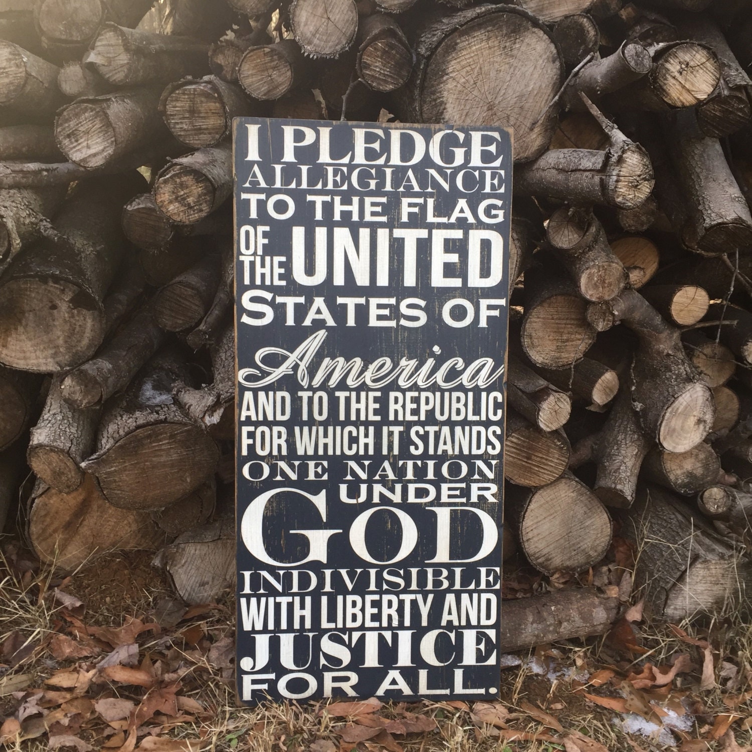 Wooden Sign I Pledge Of Allegiance Pallet wood Rustic