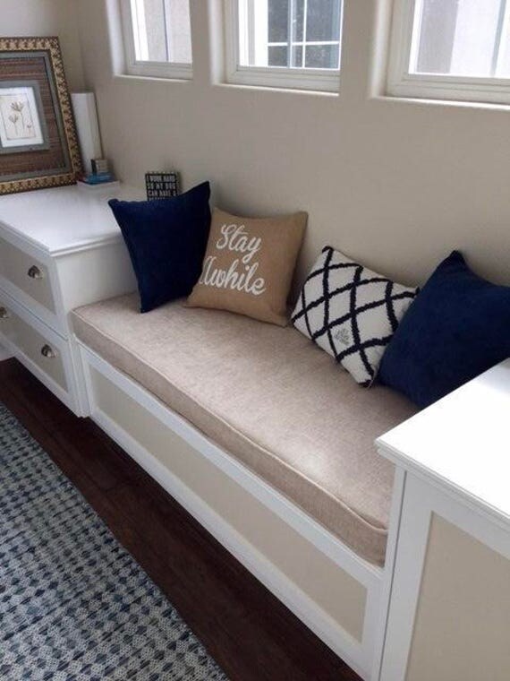 Your Choice of Fabric Custom Bench Box Cushion Including Foam