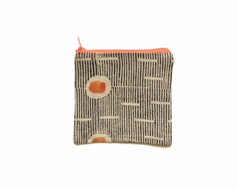 Block printed & painted purse