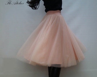 Women Tulle Skirt/Tutu Skirt/Princess Skirt/Skirt/Short Skirt/Light Pink Skirt/Light Pink Tutu Skirt/Ballet Skirt/Grunch Skirt/F1248