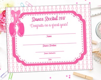 Dance certificate | Etsy