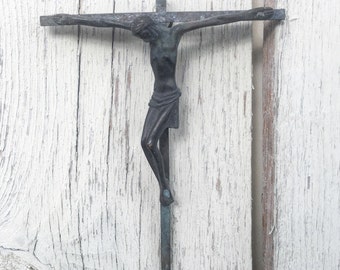 Bronze brutalist cricifix English 1950s