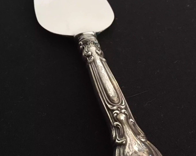 Storewide 25% Off SALE Vintage Buckingham 1910 Gorham Sterling Silver Handled Flat Pie Server Featuring Timeless Inscribed Design