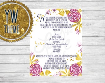 Young Women Theme LDS Poster 20x30