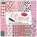 Kiss & Make Up 8x8 Paper Stack by Dovecraft - 36 sheet pad - Scrapbook Paper Cardstock 8 inch - Red Pink Teenage Beauty Lipstick