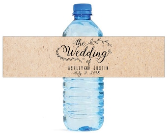 The Wedding Water Bottle Labels Great for Weddings, Engagement Bridal Shower Party Easty to use self stick labels