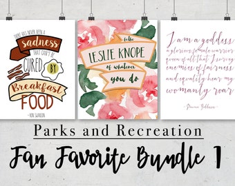 Parks and Rec - Leslie Knope - 8x10 wall prints - Breakfast food - Ron Swanson - Pawnee Goddess - Cheap home decor - Top Christmas Gifts