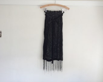 HANDMADE Sheer Fringes Skirt XS