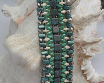 PASHA'S BRACELET Pdf beading tutorial, Superduo pattern, bracelet pattern, jane bari beads, pdf tutorial download, instant download