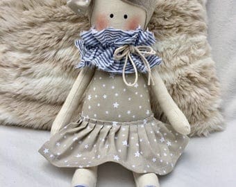 Cloth doll dressed in stars-soft doll