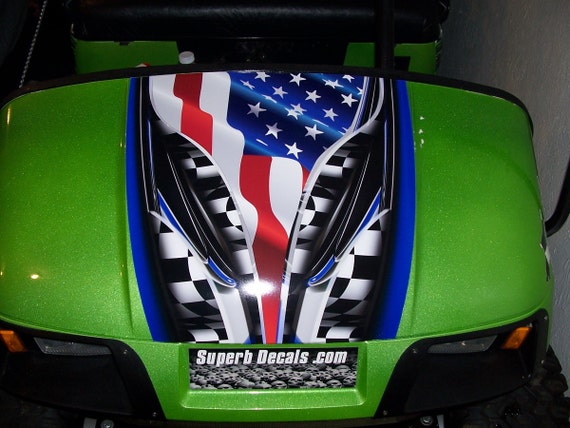 Golf Cart FULL COLOR 19 Hood American Flag Adrenalin