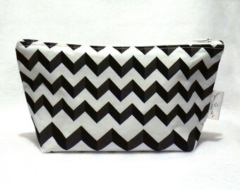 Chevron Make Up Bag, Cosmetics Bag, Toiletry Bag, Gift For Her, Cosmetic Storage, Make Up Storage