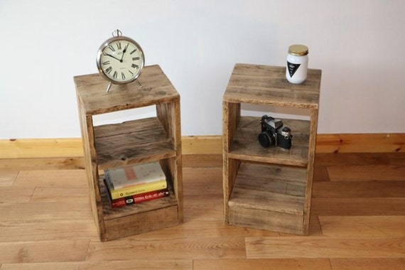 Rustic Bedside Table / Nightstand made from reclaimed pallet