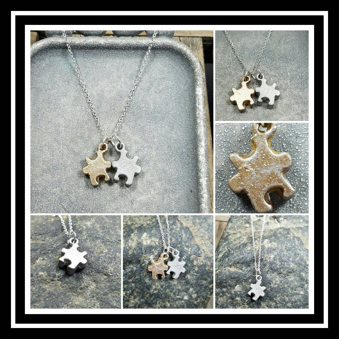 Puzzle Piece Pendant Necklace/ Memorial Ash Necklace/ Pet