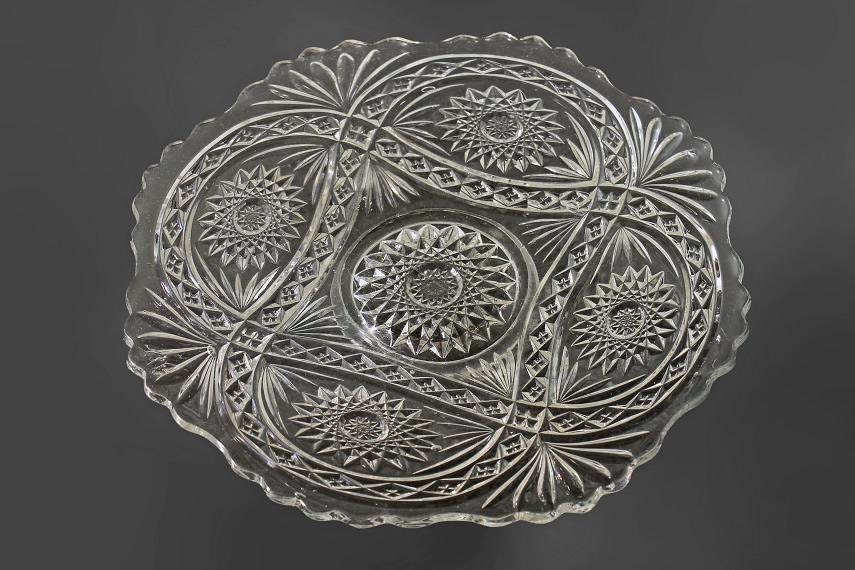 Antique EAPG Footed Sandwich Plate, Imperial Glass, Clear Hobstar ...