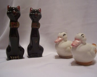 Black Cats and Duck Salt & Pepper Shakers, Japan