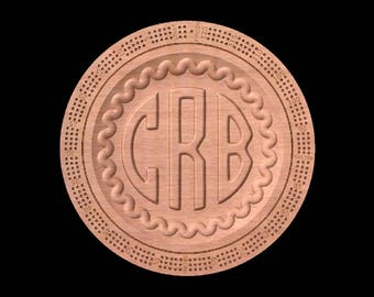 Monogram Personalized Custom Cribbage Board