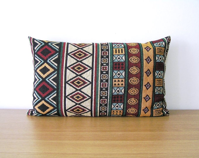 Tribal Thai Woven Fabric Pillow Cover, Decorative Boho Cushion Cover, Ethnic Style Pillow Case
