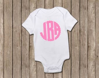 Scallop Monogram Onesie / personalized onesie / baby girl onesie / monogram bodysuit / custom onesie / monogrammed onesie / monogram onesie