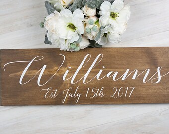 Bridal Shower Gift- Personalized Wedding Gift- Rustic Wedding Decor- Gift for Bride - Wedding Gift- Rustic Wedding Signage- Last Name Sign