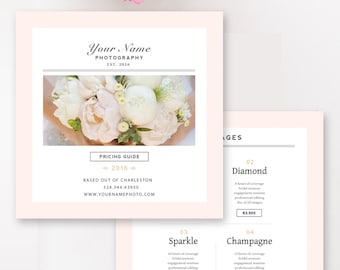 Wedding Photographer Marketing Templates, Photography Pricing Template, Photography Template - INSTANT DOWNLOAD