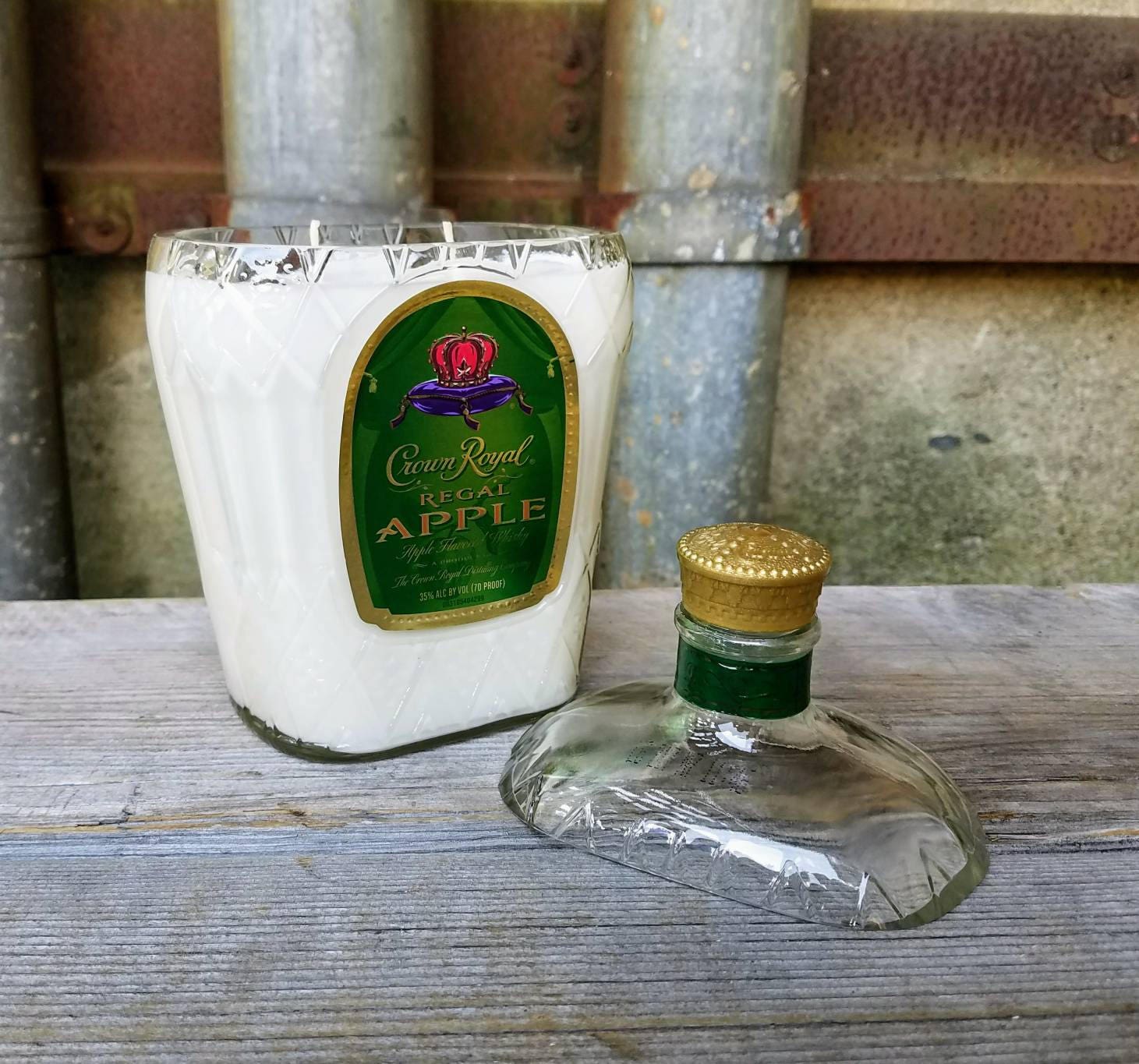 Crown Royal Candle Liquor Bottle Candle Cut Glass Bottle
