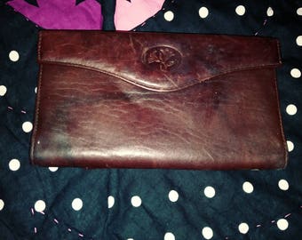 Vintage wallet Buxton leather marbled not stained!