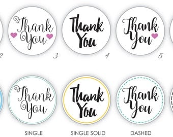 Thank you stickers | Etsy