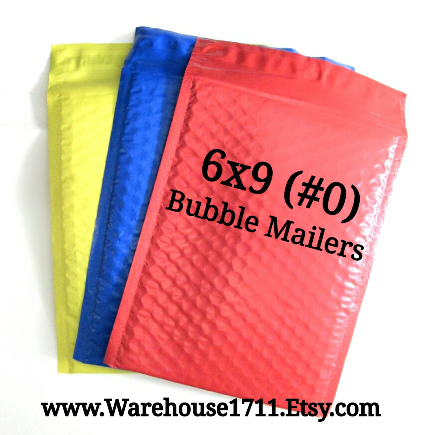 15 Poly Bubble Mailers/Size6x9 0/Red Blue Yellow