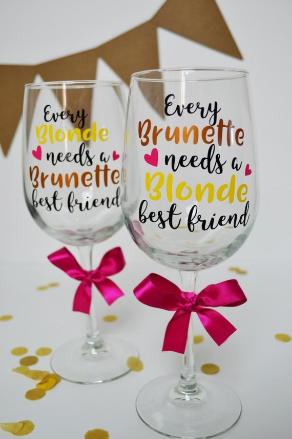 Download Items similar to Best Friend Wine Glasses // Best Friend ...