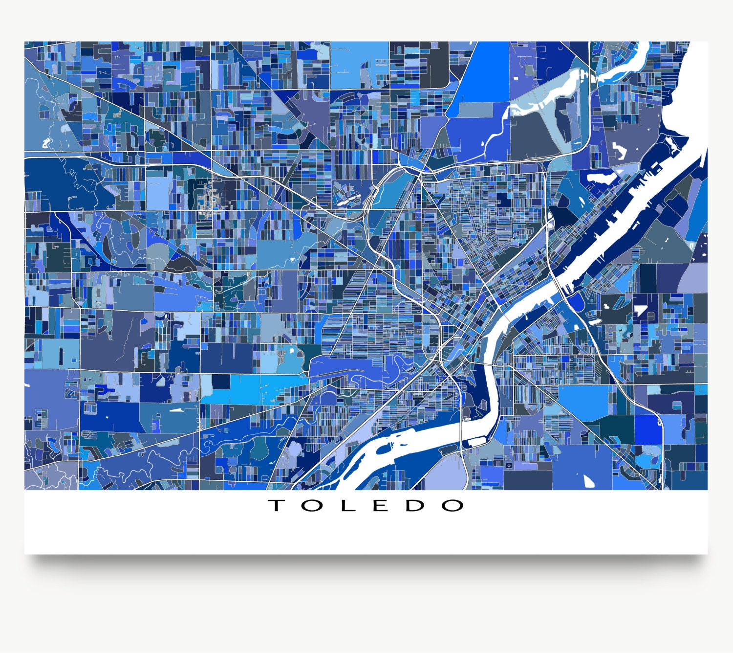 Toledo Map Art Print Toledo Ohio USA City Map Prints