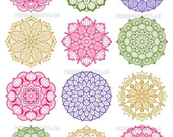 Mandala Design Set SVG Cut Files for Electronic Vinyl Cutter, Cricut Explore, Silhouette Cameo, Screen Printing, svg, eps, dxf, png, studio3