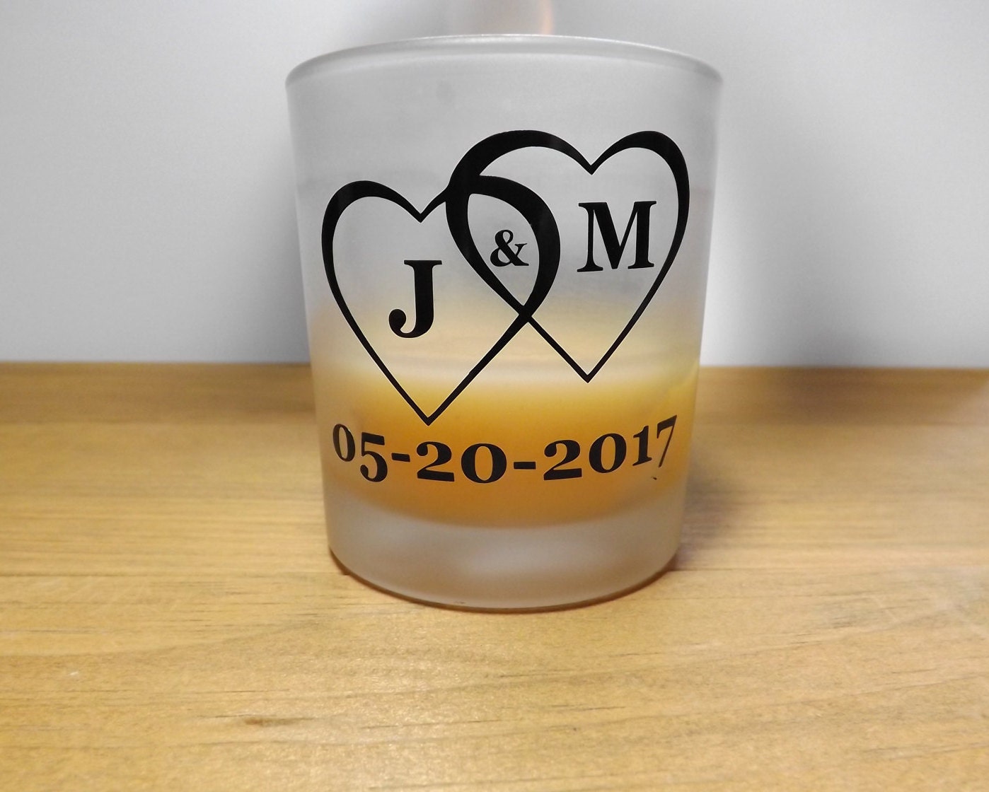 Wedding favor decals, wine glasses, jar candle decal, wedding heart