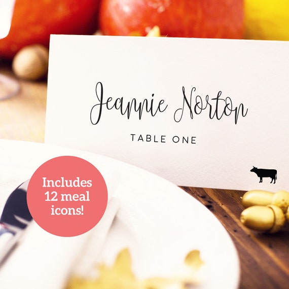 card escort printable free template Meal Place Template Icons Wedding by with Card