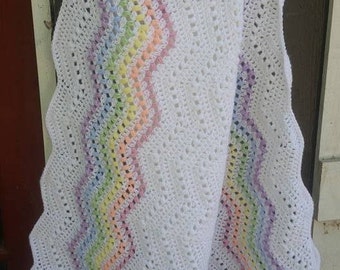 Gumdrop Ripple Crochet Baby Blanket