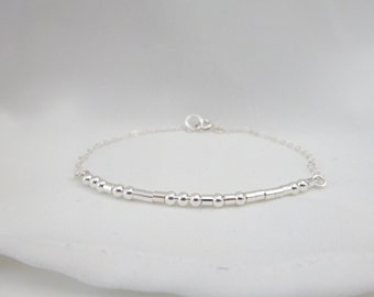 Personalized Morse code bracelet, Sterling Silver Morse Code Bracelet, BFF Bracelet, Bridesmaid gift idea, Sisters Bracelet, Name bracelet